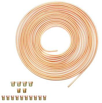 DROMEDARY Conduites de frein de voiture en cuivre - 10 m - Diamètre : 4,75 mm - Avec 16 écrous - Kit de frein général pour voiture