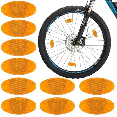 Catadioptre Velo,10pcs Réflecteurs pour Rayon Vélo,Vélo Route Réflecteurs,Catadioptre Velo Roue,Réflecteur de Vélo,Réflecteurs Rayons de Vélo Jaune,pour Améliorer la Sécurité de la Conduite de Nuit