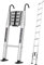 JADDUO Aul Teleskopleiter 5.0 m Belastung 150kg Aluminium-Klappleiter mit Haken Leichte Ausziehleite mit Stabilisatorr Alu-Klappleiter, Mehrzweckleiter, Stehleiter, Haushaltsleiter