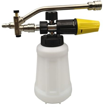 Fenteer Spruzzatore di Schiuma con Attacco a Doppia Punta con Connettore Rapido da 1/4'' Accessori per Idropulitrice per Camion, Pavimenti, SUV, Finestre, Ugello Giallo