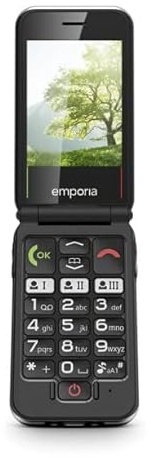 emporiaJOY-LTE Handy, 4G-Volte-Klapphandy für Senioren ohne Vertrag mit Notruftaste, 2,8-Zoll-Display, Rot