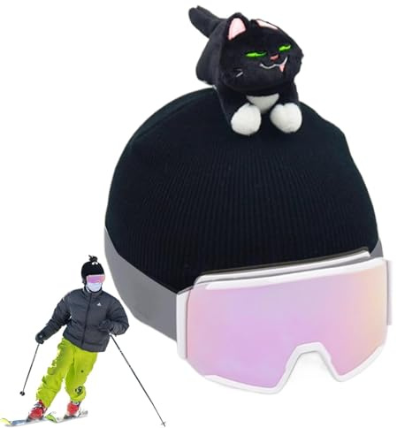 Cubierta de Casco de esquí Adulto | de Casco de esquí Lavable con diseño de Gatos - Balaclava de Mujer para niños, niñas, Hombres y Mujeres