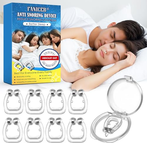 8 PCS Set Schnarchstopper, Anti Schnarch Nasenclip, Nasenklammer Schnarchen Stoppe, Nase Dilator, Wiederverwendbare Schnarchen Stopper, Möglich bessere Atmung für Besser Schlafen