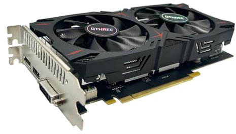 QTHREE Scheda grafica GTX 960 4 GB GDDR5, 128 bit, HDMI DVI DP, Desktop Gaming Scheda grafica per PC, Computer GPU, PCI Express x16, DirectX 12, 6 PIN
