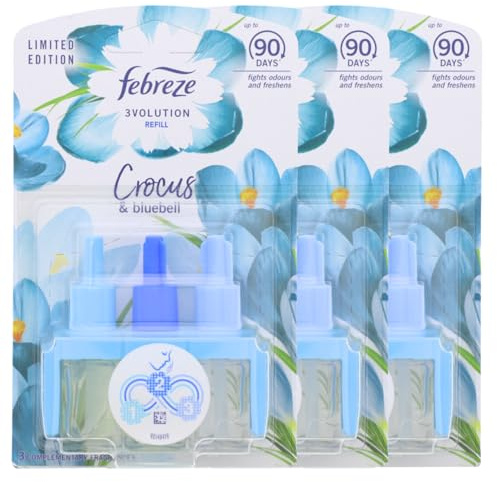 3x Febreze 3Volution Duftstecker Nachfüller Krokus & blaue Glockenblumen je 20ml