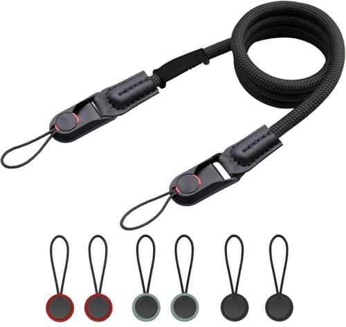 QMLING Camera Strap Quick Release, Climbing Rope Camera Strap, Camera Neck Shoulder Strap for SLR DSLR Digital Mirrorless Camera (Black)