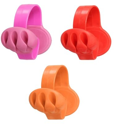 PATIKIL Cable Clips, 3 Pcs Desk Cord Organizer Wire Holders for Cords Phone Charger USB Cables Nightstand Home Office Car, Orange/Red/Rose Red