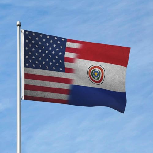 Bandera vintage de Paraguay, bandera americana de 90 x 150 cm, poliéster, de temporada, de doble cara, para jardín, exterior, hogar, patio, decoración de festivales.