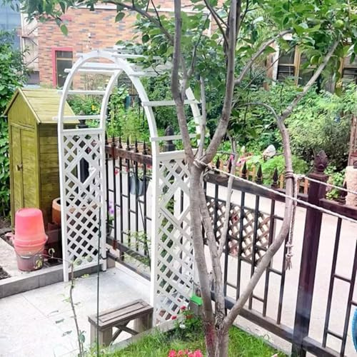 Arco da giardino in legno per piante rampicanti, 180 x 247 cm, arco decorativo per matrimoni, feste, cortili, facile da montare, decorazione per esterni per eventi in giardino