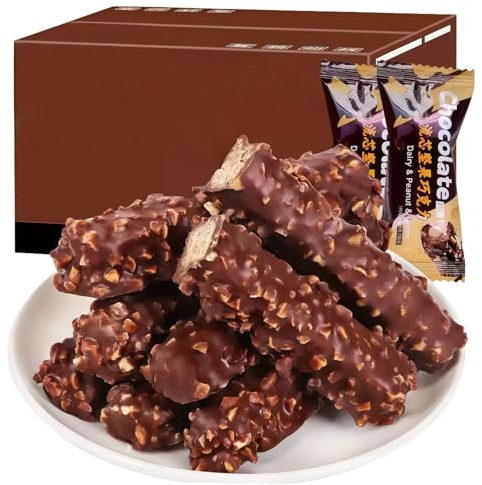 JOIYSVEN-Chocolate Bars, Nut-Filled Chocolate, Snacks, Individually Wrapped, 6g*20 Bags，Crispy and delicious.Delicate and pure flavor.