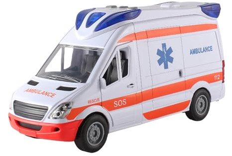 Räddningsfordon leksaker – -ambulansmodell, akutmedicinsk bil, interaktiv sjöjungfruenhet, simuleringssats för att skjuta action lastbil | Leksaksbår