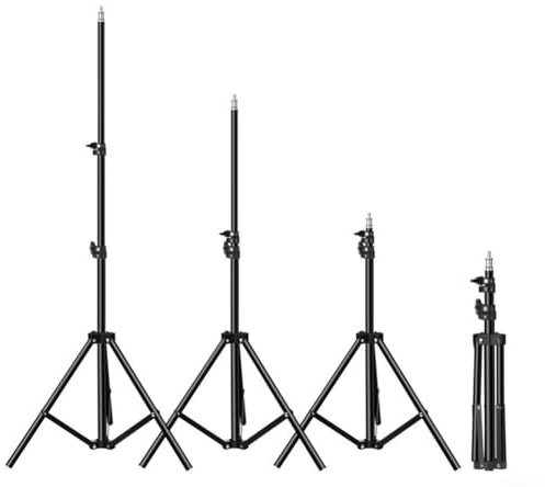 Verstellbare Projektorhalterung mit Reise-Mikrofonstativ bis 150 cm mit 1/4-Zoll-Gewinde für mehrere Foto- und Präsentationsanwendungen (55 cm)