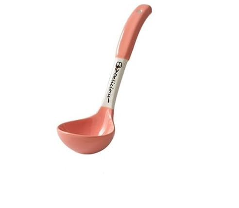 ALMLNLL Cuchara sopera de cerámica Colorida, cucharón, cucharas China, Grandes Porcelana Resistente y Profunda, 1 Unidad, Cuchara for Helado(Pink)