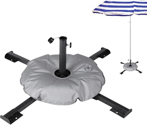 Hqunjikp Base per ombrellone da esterno, resistente, pieghevole, portatile, capacità di 10 kg, con sacca d'acqua riempibile, per esterni, spiaggia, cortile, terra, piscina, sabbia