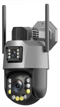 Telecamera PTZ con zoom 4MP 50X Wifi Telecamera di sorveglianza esterna a doppio obiettivo 393ft Distanza di visione IR ultra lunga Sicurezza ONVIF(Cam Add 32G)