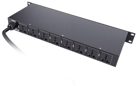 Goshyda 10 Outlet Power Sequencer Conditioner, Power Sequencer Regulator with Digital Display, for Sound Equipment PA System DJ Console Musical Instruments (GB)