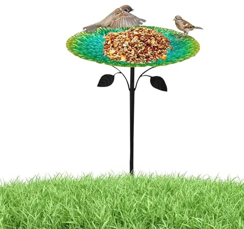 Bebedero Pájaros Bebedero Metálico De Agua De Jardín | Recipiente Agua para Aves Atrae Colibríes Gorriones Periquitos Cotorras Jardín Patio Césped Y Balcón