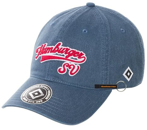 Hamburger SV HSV Cap Sammy, Offizieller Fanartikel, Blau im Washed-Look mit gesticktem Vereinsschriftzug, 100% Baumwolle