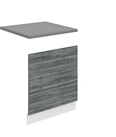 Belini Frontblende für Geschirrspüler PO. Frontblende Geschirrspüler 60 cm Breite. Frontplatte für Spülmaschine ohne Griff, Glamour Wood