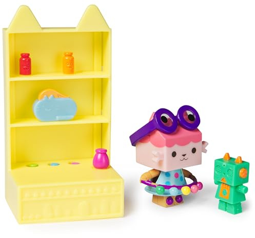 Gabby's Dollhouse, Bobble Kitty möbelpaket, kattfigur med dockhusmöbler och tillbehör, från 3 år