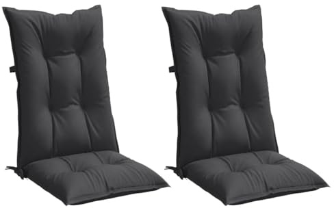 vidaXL Hochlehner-Auflagen 2 STK. Melange Anthrazit 120x50x7cm Stoff