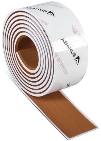 Abahub Finto Teak per Barca Eva Schiuma Autoadesiva Moquette Nautica Accessori Barca Pavimentazione Antiscivolo Marine Boat Decking Mat per Barche Piscina Pavimento Yacht 243cm x 6cm