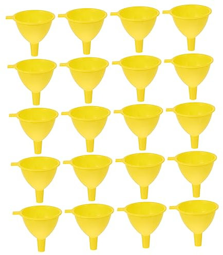 Set di 20 Mini Imbuto in Plastica Gialla per Laboratorio