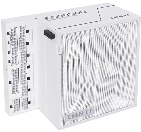Lian Li Edge Gold 850 PC Netzteil Weiß, 850 Watt ATX Netzteil, PCIe 5.1, ATX 3.1 PSU | 80 Plus Gold, modular, Sleeved Cable Kit, 12VHPWR für NVIDIA RTX, leiser Lüfter