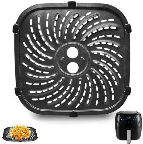GCQ Air Fryer Accessories for Russell Hobbs 8L 27170 Rapid Digital, 24 × 24 CM Food Grade Air Fryer Replacement Parts Replacement Tray Rack Baking Pan Grill Pan Grill Plate Crisper Plate