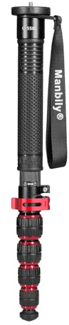 Plyisty 61In Caméra Monopode, Fibre de Carbone, Portable Voyage Vidéo Monopode Pôle avec 1/4 3/8 Vis Adaptateur, pour Caméscope Photographie Accessoires