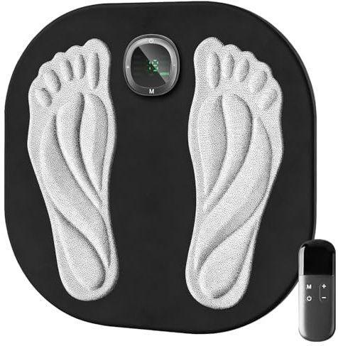 Masajeador de pies, masajeador eléctrico de pies con mando a distancia, alivia el entumecimiento, hormigueo y dolor nervioso, promueve la circulación sanguínea, reduce el dolor muscular (negro)