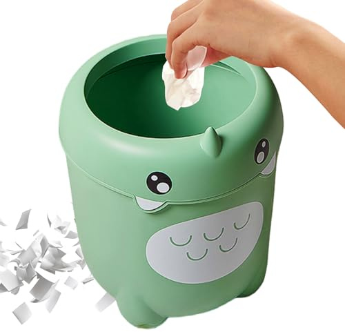 Papelera infantil genérica | Papelera de desechos compacta y linda dinosaurio – Gran capacidad de almacenamiento de residuos organizador para espacio debajo del mueble