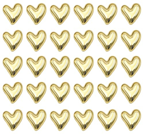 30 Stück Kühlschrankmagnete Gold Herz Magnete Kühlschrank Kleine Dekorative Magneten für Kühlschrank Magnettafel 3D Kleine Dekorative Kühlschrankmagnete ür Whiteboard Kühlschrank Kalender Küche