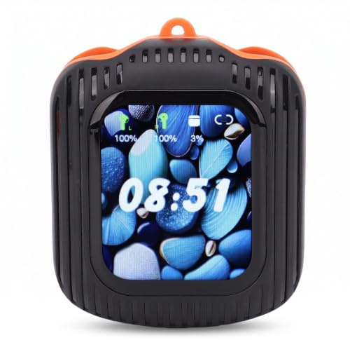 Fabater Cuffie LCD Portatili con Controllo App, Lettore MP3 Integrato, Schermata ID Chiamante per gli Appassionati di Tecnologia (BLACK)