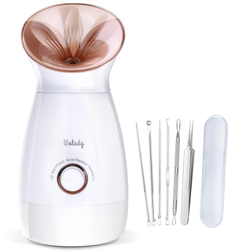 Wolady Vaporizador facial,vaporizador nano iónico para spa, función 3 en 1, desmontable, 200 ml, tratamiento de spa, apto para sauna, humidificador, limpieza de poros (Oro rosa)