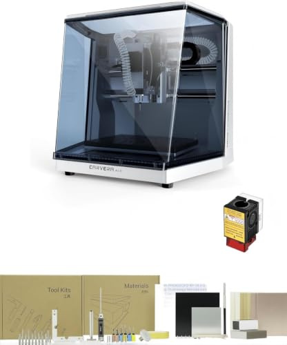 MAKERA CNC Milling Machine with 5W Laser Module, Carvera Air CNC Router, Quick Tool Change, Auto Probing&Leveling, 2-in-1 CNC Milling, Laser Engraving&Cutting for Wood, Metal, Plastic, Leather & PCB