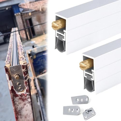 Absenkbare Bodendichtung 2 Automatische Türdichtungen Nach Maß, Eingebettete Automatische Türdichtung für Türrahmen, Abdeckleiste für Den Unteren Türspalt Von Schlafzimmer und Garage(39in/100cm)
