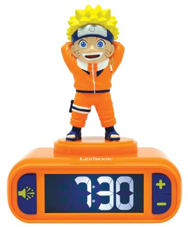 Lexibook, Naruto, Nachtlicht-Wecker, RL800NALXB | Klänge und Melodien, LCD-Display mit Hintergrundbeleuchtung, Leuchtend, Schlummerfunktion