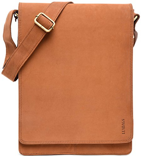 LEABAGS Sac bandoulière en cuir pour hommes et femmes | Sac pour ordinateur portable en cuir véritable jusqu'à 13 pouces | Sac messager avec bandoulière | Sac à main