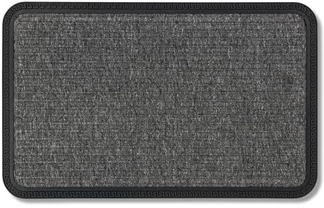 Fußmatte Außen & Innen - 50x80 cm - Grau Linien - Sauberlauf Türmatte rutschfest - Schmutzfangmatte sehr strapazierfähig - Fussmatte aussen Stufen