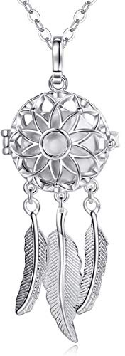 EUDORA Harmony Ball Collier Bola de Grossesse Attrape rêves pour Femmes Enceinte avec Collier Musique Carillon Bell Pendentif de la Plume Femmes Mère bébé Cadeau Original, 76cm +114cm