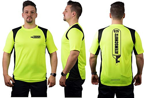 Laufshirt Neongelb/schwarz, Feuerwehr ATEMSCHUTZ G26, atmungsaktiv XXL
