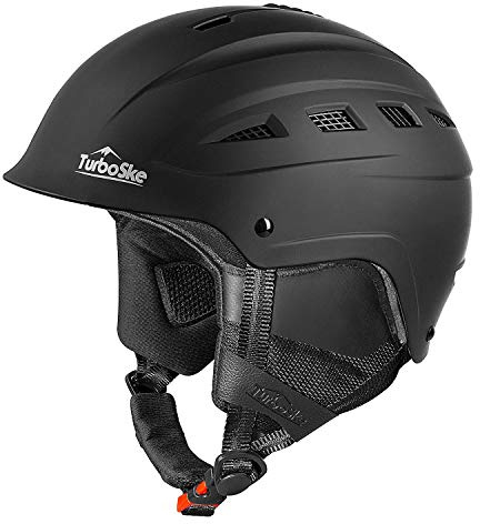 TurboSke Ski Helmet, Snowboard Helmet, Snow Sports Helmet for Men Women and Youth (Black, M)