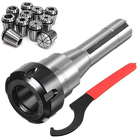 ArtisanShow 9PCS ER32 Spring Collets and R8 - ER32 7/16 CNC Milling Shank Collet Chuck Holder with ER32 Hook Wrench Fixed CNC Milling Lathe R8 Spindle Tool