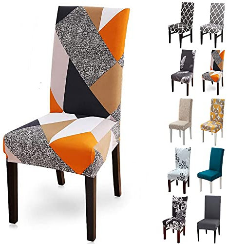Layack Stuhlhussen 6er Set Elastische Moderne Beschützer Stuhlhussen, Abnehmbarer Waschbarer Stühle Schutz Dekoration Stuhlbezug für Esszimmer, Hotel, Bankett, Hochzeit, Partys Deko