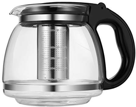 HEMOTON Infusion de théières en verre 2000 Ml Borosilicate Infusion de théière transparente et de théière en vrac