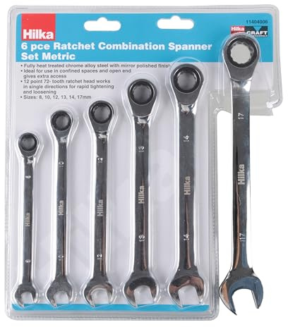 Hilka 11404006 - Set di chiavi a cricchetto metriche 6 PCE
