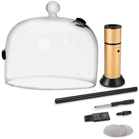 Cocktails fumées pistolet Infuseur de Fumée Portable, Froid a Main Pistolet Fumant avec Coffret Cadeau Cloche En Verre, Petit Fumoir de Cuisine pour L'alimentation y Compris Toute Viande, Fromage et C