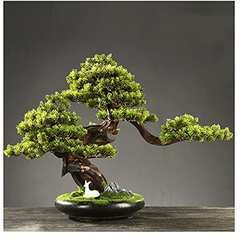 Künstlicher Bonsai Künstlicher Bonsai-Baum, 19 Zoll große künstliche Zimmerpflanzen im Topf, wunderschöne Kiefern-Bonsai-Pflanze, for Zen-Gartendekoration Kunstbonsai