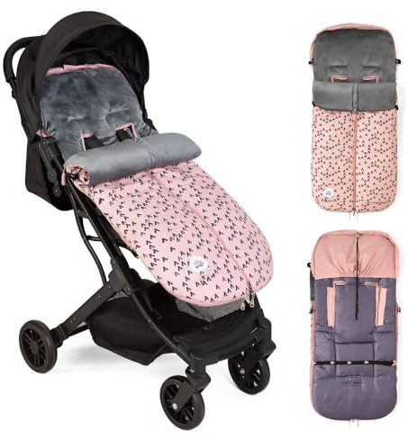 Sacco Passeggino Invernale Universale Interbaby | Copri Passeggino Universale Morbida | Sacco Termico per Ovetto Rimovibile, Doppia Apertura, Facile da Lavare, Materiali Anallergici, Montan Rosa